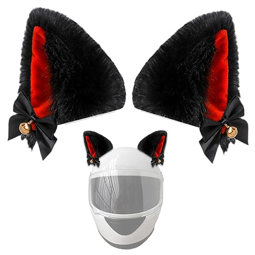 ENSDIEPLS Plüsch-Helm-Ohren, Katzenohren Motorradhelm, 1 Paar Schleife Katzenohren for Helm Niedliche Helmhörner Helmzubehör for Fahrradhelm Motorradhelm Skihelm von ENSDIEPLS