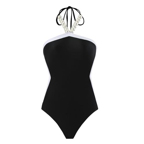 ENXCLWTW Badeanzug Damen Damenbadeanzug Zwei-teiliger Farbbadeanzug Frauen Transparentes Netz Flutterrock Badeanzug-Solo -Badeanzug-m von ENXCLWTW