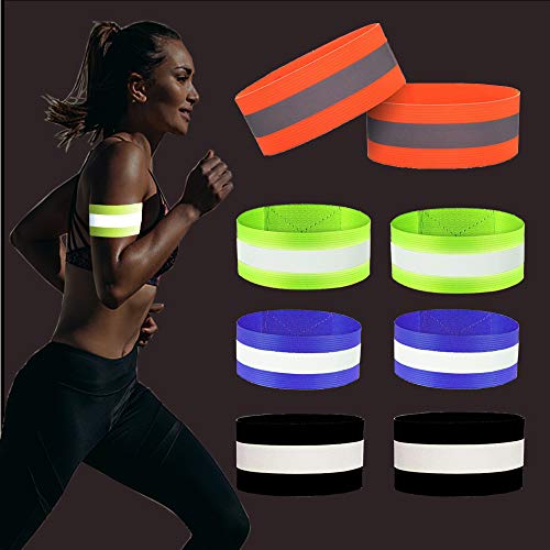 ENYACOS 8er Set Reflektorband, Reflektierendes Armband, Reflektorbänder Reflektoren Kinder Nacht Reflektierende Sicherheits Armband für Outdoor Jogger Laufen Reiten Fahrrad Wandern Motorrad-Reiten von ENYACOS