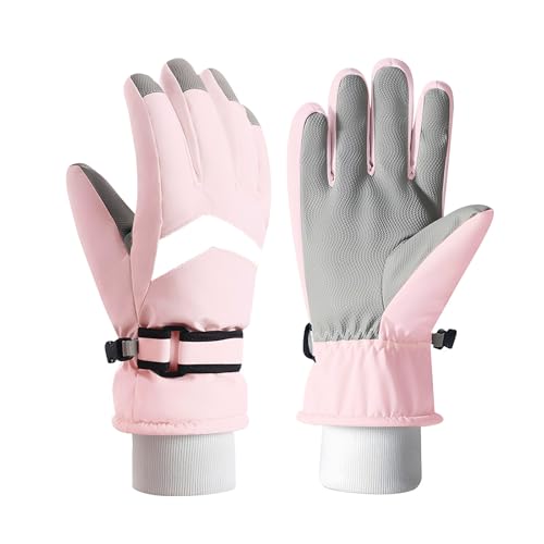 EOAMGO Skihandschuhe Kinder, Warm Winterhandschuhe Kinder, Handschuhe Kinder für Jungen und Mädchen, Winter Warm Winterhandschuhe, Sports Snowboard Skifahren Fahrradhandschuhe (Rosa, S) von EOAMGO