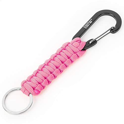 EOTW Paracord Schlüsselanhänger Karabiner Personalisiert Karabinerhaken D Ring Schlüsselband Schlüsselring für Motorrad Auto Camping Wandern Männer Frau Kinder (1 Rosa) von EOTW