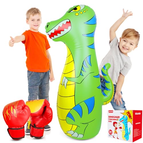 EQARD Boxsack Kinder 120cm Aufblasbarer Dinosaurier Boxsack Stehend mit Boxhandschuhe für 3-9 Kinder Bop Bag mit Dickerem Sicherem Material Karate MMA Taekwondo Geschenk für Mädchen Und Jungen (Grün) EQARD Boxsack Kinder 120cm Aufblasbarer Dinosaurier Boxsack Stehend mit Boxhandschuhe für 3-9 Kinder Bop Bag mit Dickerem Sicherem Material Karate MMA Taekwondo Geschenk für Mädchen Und Jungen (Grün) von EQARD
