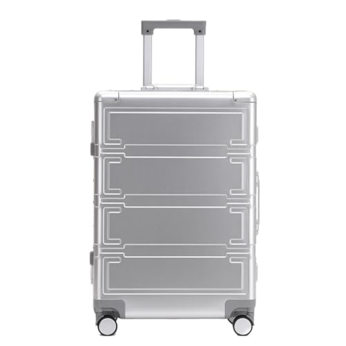 EQHQGGPW Koffer Aluminium-Magnesium-Legierung Business-Trolley 24 Zoll Retro Gepäck Metallbox Boarding Case 20 Zoll Koffer von EQHQGGPW