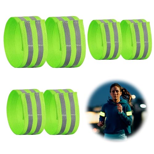 Einstellbar reflektorband, 6Pcs High Vis Straps 3-Größen Laufendes reflektierendes Band für Arm Handgelenk Knöchel Radfahren Ausrüstung Reflektierende Streifen für Männer Frauen Kinder Nacht Outdoor von EQLEF