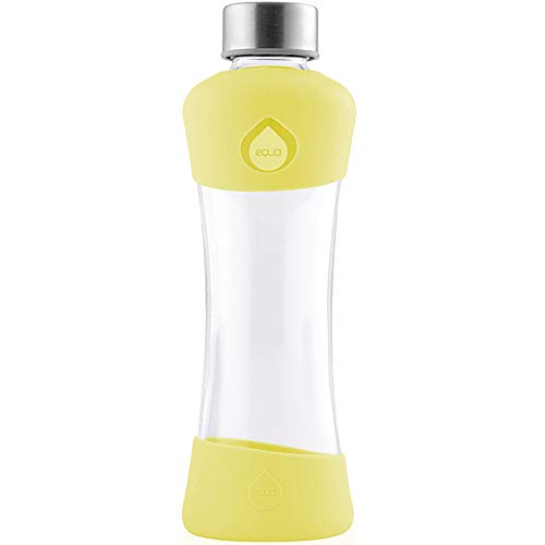 EQUA Active Lemon Trinkflasche 0,5L - Glasflasche 550 ml mit Silikonhülle - Wasserflasche aus Borosilikatglas - Sportflasche Glas - Designflasche EQUA Active Lemon Trinkflasche 0,5L - Glasflasche 550 ml mit Silikonhülle - Wasserflasche aus Borosilikatglas - Sportflasche Glas - Designflasche von EQUA