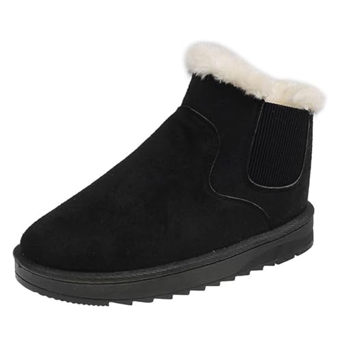 EQWIGKEIT Damen Schuhe Winter, Boots Damen Charmella, Comfy Plateau Boots Damen Schlupfstiefeletten Mit Fellfutter Winterstiefel Winter Warm Snow Boots Bequeme Winterstiefel rutschfest Schneestiefel von EQWIGKEIT