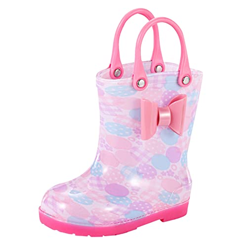 EQWIGKEIT Gummistiefel Kleinkind Gummi Babyschuhe Kurze Cartoon Regenstiefel Regenschuhe rutschfest wasserdichte Gummischuhe Gartenstiefel Federleicht Barfussschuhe für Jungen Und Mädchen von EQWIGKEIT