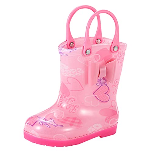 EQWIGKEIT Gummistiefel Kleinkind Gummi Babyschuhe Kurze Cartoon Regenstiefel Regenschuhe rutschfest wasserdichte Gummischuhe Gartenstiefel Federleicht Barfussschuhe für Jungen Und Mädchen von EQWIGKEIT