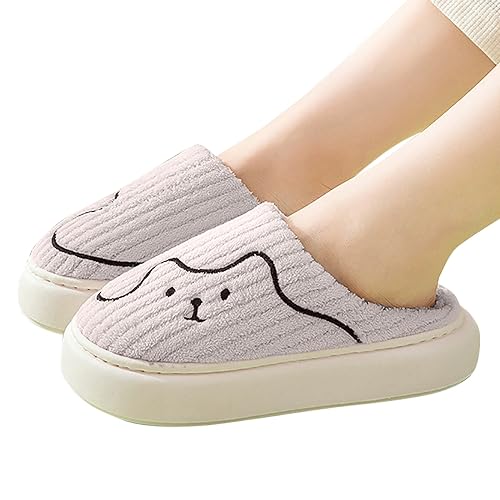 EQWIGKEIT Hausschuhe Damen, Flauschige Schlappen Weiche Warme Filzhausschuhe Slippers Unisex Erwachsene Memory Foam Hausschuhe rutschfest Pantoffeln Winter Für Drinnen Draußen von EQWIGKEIT