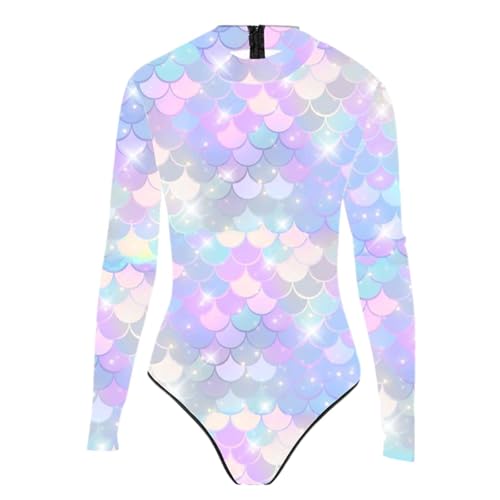 EQWIGKEIT Meerjungfrauen Body Damen, Meerjungfrau Kostüm Damen Einteiliger Badeanzug Damen Bauchweg Frau Bademode Sport Slim Fit Faschingskostüme Rückenfreier Swimsuit Push-Up Gepolstert Schwimmanzug von EQWIGKEIT