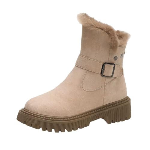 EQWIGKEIT Orthofrei Grace Schneestiefel - Winter Schneestiefel Mit Futter Warme Und Gemütliche Snow Winterboots Wildleder Winterstiefel Für Ultimativen Komfort Und Wärme Winterschuhe von EQWIGKEIT