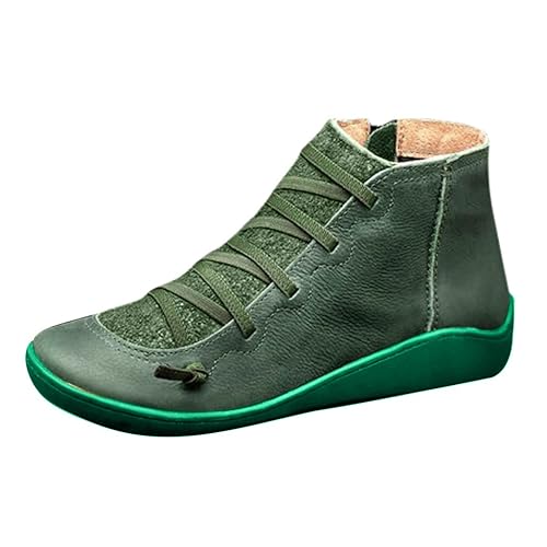 EQWIGKEIT blitzangebote, Winter Stiefeletten Damen Rund Toe Flache Knöchelschuhe Westernstiefel Damen Leder Schuhe Schnürstiefeletten Reißverschluss Damenstiefel Bequeme Weiche Winterstiefel EQWIGKEIT blitzangebote, Winter Stiefeletten Damen Rund Toe Flache Knöchelschuhe Westernstiefel Damen Leder Schuhe Schnürstiefeletten Reißverschluss Damenstiefel Bequeme Weiche Winterstiefel von EQWIGKEIT