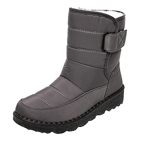 angebote des tages heute, Herren Stiefel Klassische Winterstiefel Leichte Schneeschuhe Weite H Gefüttert Winterschuhe Flach Warm Barfußschuhe Kurze Wanderstiefel Rutschfest Bequem SchneeStiefel von EQWIGKEIT