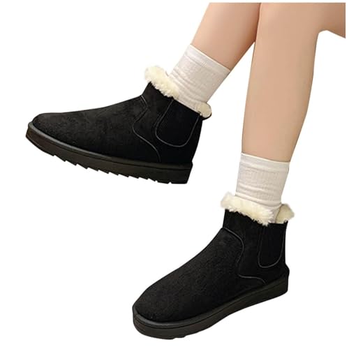 meine bestellungen, Comfy Boots Charmella Damen Warm Gefütterte Rutschfest Schlupfstiefeletten Winterschuhe Winter Winterstiefel Plateau Schnürboots Slip On Outdoor Schneestiefel Wanderstiefel von EQWIGKEIT