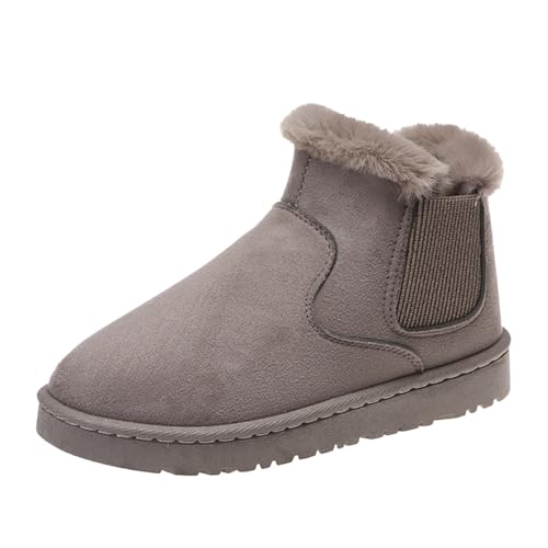 schlupfstiefel damen, Winterstiefel Damen Boots, Comfy Boots Charmella Damen, Warm Gefütterte Schneestiefel, Wasserdicht Winterboots, Rutschfest Winterschuhe Damenstiefel Winter Stiefel Fellstiefel von EQWIGKEIT