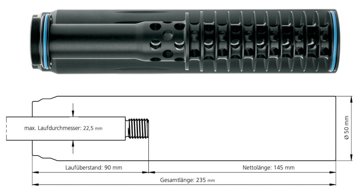 ERA-Silencer SOB1 Schalldämpfer 7,62mm (.30) 1/2"x20 UNF von ERA TAC