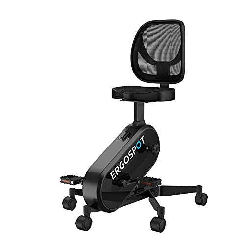 ERGOSPOT ERGOBIKE Tischfahrrad Fahrrad Stuhl Heimtrainer Pedaltrainer Heimfahrrad Trainingsfahrrad Home Office Trainer Höhenverstellbar bis 120KG (schwarz) von ERGOSPOT