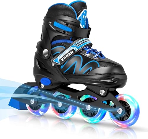 ERNAN Verstellbar Inliner für Kinder. Inline Skates Kinder,Verstellbare 4 Größen Inline Skates für Mädchen/Kinder/Jungen, Rollerblades Kinder für den Innen und Außenbereich ERNAN Verstellbar Inliner für Kinder. Inline Skates Kinder,Verstellbare 4 Größen Inline Skates für Mädchen/Kinder/Jungen, Rollerblades Kinder für den Innen und Außenbereich von ERNAN