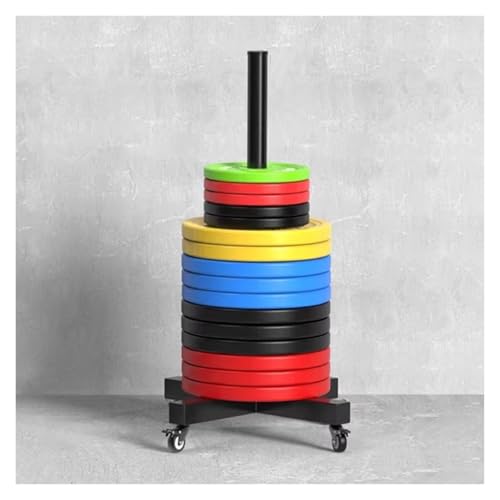 Hantelscheibenständer Olympic-Hantelscheibenständer, stapelbarer Bumper-Plattenhalter mit Rollen, platzsparender Bumper-Platten-Organizer für Langhantelplatten/Standardplatten/Stoßstangen(1.9in-Diamet von ERRULAN