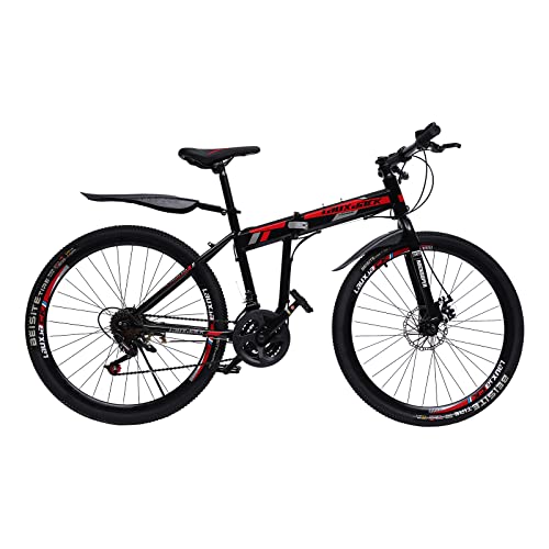 ERnonde 26 Zoll Mountainbike Klappbar Fahrrad MTB 21 Gang Citybike Faltbare für Berg-, Stadt- und andere Fahrten geeignet Schwarz/Rot ERnonde 26 Zoll Mountainbike Klappbar Fahrrad MTB 21 Gang Citybike Faltbare für Berg-, Stadt- und andere Fahrten geeignet Schwarz/Rot von ERnonde