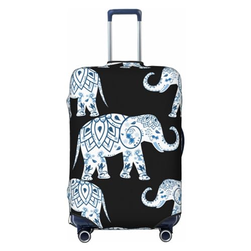 ESASAM Gelber Marmor Elastische Kofferhülle - Reisezubehör, Reiseutensilien, Reisegepäckschutz, Kofferschutzhülle, Elastische Kofferhülle, Elefantblau schwarz, XL von ESASAM