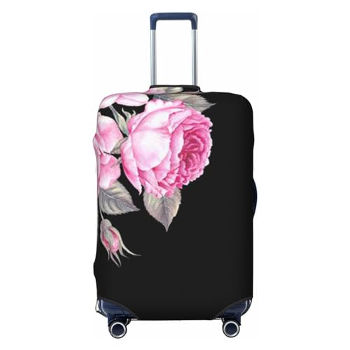 ESASAM Music Elastic Suitcase Cover - Travel Accessories, Travel Essentials, Travel Luggage Protection, Suitcase Protective Cover, Elastic Suitcase Sleeve, Rosa Blumen, M von ESASAM