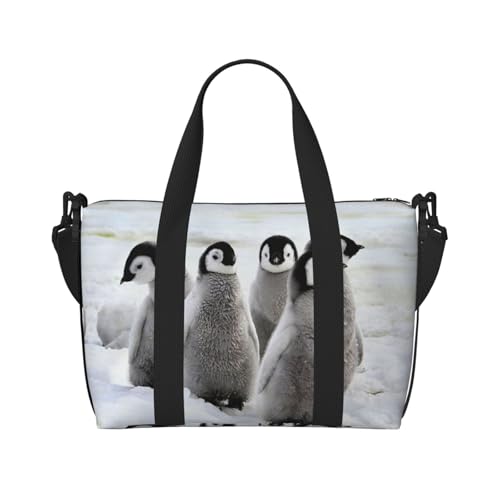 Emperor Pinguin Print Hand Travel Bag Stylish Hand Travel Bag, Schwarz , Einheitsgröße von ESASAM