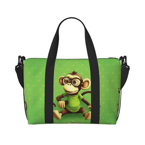 Green Clever Affe Print Handreisetasche Stilvolle Handreisetasche, Schwarz , Einheitsgröße von ESASAM