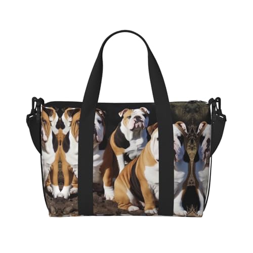 Handreisetasche mit englischer Bulldogge, stilvolle Handreisetasche, Schwarz , Einheitsgröße von ESASAM