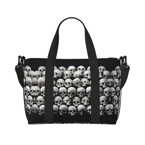 Skull 2 Print Hand Travel Bag Stylish Hand Travel Bag, Schwarz , Einheitsgröße von ESASAM