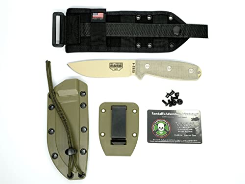 Esee Outdoormesser, 11 cm, Grüner Micarta, gezhant, mit Scheide Model 4 part serrated Esee Outdoormesser, 11 cm, Grüner Micarta, gezhant, mit Scheide Model 4 part serrated von ESEE