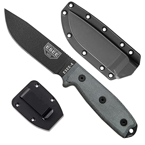 Esee Unisex – Erwachsene, Outdoormesser | Klingenlänge: 11, 43 cm, Griff: Micarta, Model 4 Carbon Steel Plain, Mehrfarbig, normal Esee Unisex – Erwachsene, Outdoormesser | Klingenlänge: 11, 43 cm, Griff: Micarta, Model 4 Carbon Steel Plain, Mehrfarbig, normal von ESEE