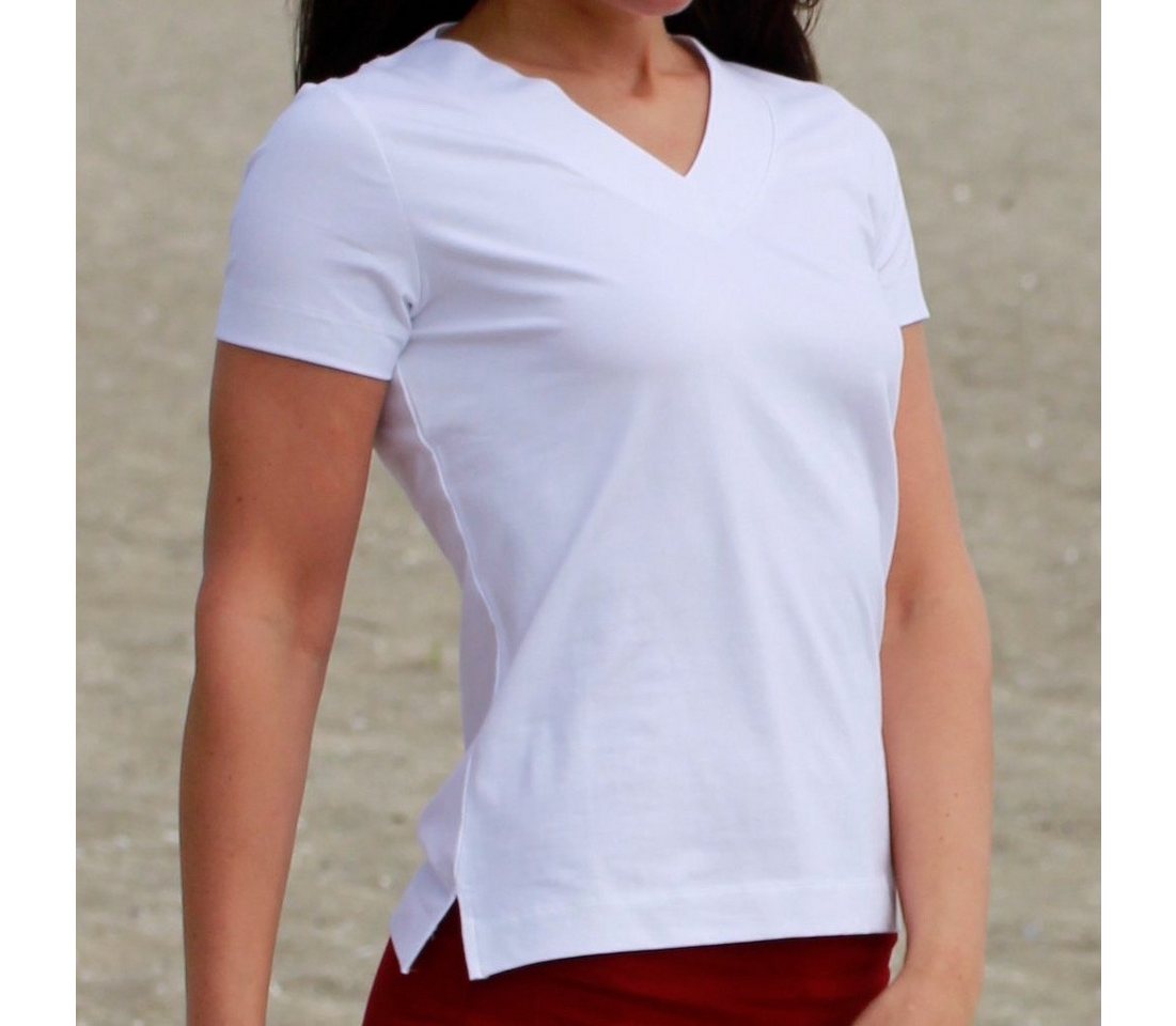 ESPARTO Yogashirt Yoga V-Shirt Farishta in Bio-Baumwolle V-Shirt mit kurzen Ärmeln, unten geschlitzt ESPARTO Yogashirt Yoga V-Shirt Farishta in Bio-Baumwolle V-Shirt mit kurzen Ärmeln, unten geschlitzt von ESPARTO
