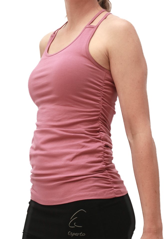 ESPARTO Yogatop Spaghettishirt Suramya in Bio-Baumwolle geraffte Seiten ESPARTO Yogatop Spaghettishirt Suramya in Bio-Baumwolle geraffte Seiten von ESPARTO