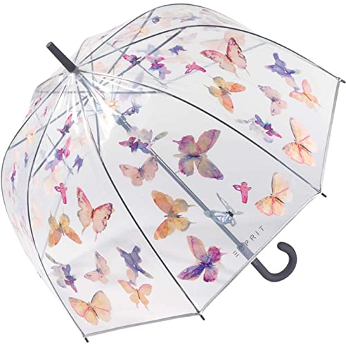 Esprit Glockenschirm mit Automatik transparent - Butterfly Dance von ESPRIT