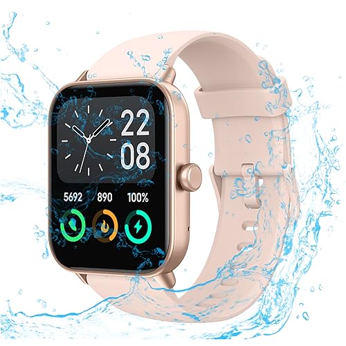 Smartwatch Herren Damen IP68 Wasserdicht Fitnessuhr Sportuhr Bluetooth-Anrufe Smart Furniture mit Herzfrequenz-Schlafmonitor 7 Tage Lange Akkulaufze Itmehrfach Sportmodi für IOS Android Rosa Smartwatch Herren Damen IP68 Wasserdicht Fitnessuhr Sportuhr Bluetooth-Anrufe Smart Furniture mit Herzfrequenz-Schlafmonitor 7 Tage Lange Akkulaufze Itmehrfach Sportmodi für IOS Android Rosa von ESSONIO
