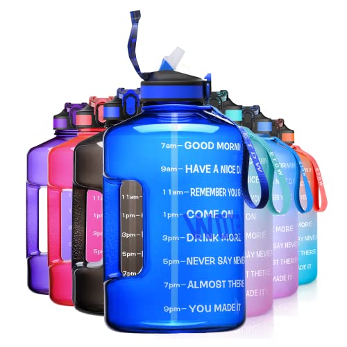 ETDW 3,78 Liter Sportflasche mit Zeitangaben BPA-Frei, Wiederverwendbare Trinkflasche mit Strohhalme Sportflasche mit Starkem Griff Blau ETDW 3,78 Liter Sportflasche mit Zeitangaben BPA-Frei, Wiederverwendbare Trinkflasche mit Strohhalme Sportflasche mit Starkem Griff Blau von ETDW
