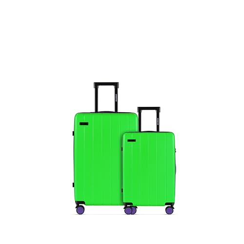 ETERNITIVE - Hartschalenkoffer Set - Klein und Mittel I Rollkoffer aus ABS I Größe: 55cm & 65,5 cm I Reisekoffer mit 4 Rollen 360° I Handgepäck 37L & 60L I Trolley mit TSA-Schloss I Grün von ETERNITIVE