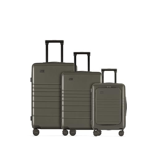 ETERNITIVE - Hartschalenkoffer Set I Rollkoffer aus Polycarbonat & ABS IGröße: 74 x 64 x 54 cm I Reisekoffer mit Rollen 360° I Koffer Handgepäck 33L 64L 98L I Trolley mit TSA-Schloss I Olivgrün ETERNITIVE - Hartschalenkoffer Set I Rollkoffer aus Polycarbonat & ABS IGröße: 74 x 64 x 54 cm I Reisekoffer mit Rollen 360° I Koffer Handgepäck 33L 64L 98L I Trolley mit TSA-Schloss I Olivgrün von ETERNITIVE