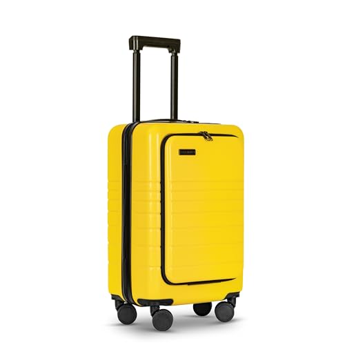ETERNITIVE - Handgepäck Koffer I Reisekoffer aus ABS I Größe: 55 x 35 x 24,5 cm 40L I Koffer Leicht mit Rollen 360° I Hartschalenkoffer mit TSA-Schloss I Halterung für Handy und Getränk I Gelb ETERNITIVE - Handgepäck Koffer I Reisekoffer aus ABS I Größe: 55 x 35 x 24,5 cm 40L I Koffer Leicht mit Rollen 360° I Hartschalenkoffer mit TSA-Schloss I Halterung für Handy und Getränk I Gelb von ETERNITIVE