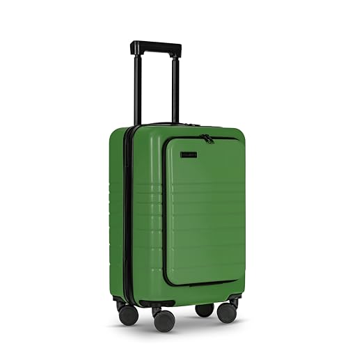 ETERNITIVE - Handgepäck Koffer I Reisekoffer aus ABS I Größe: 55 x 35 x 24,5 cm 40L I Koffer Leicht mit Rollen 360° I Hartschalenkoffer mit TSA-Schloss I Halterung für Handy und Getränk I Grün von ETERNITIVE