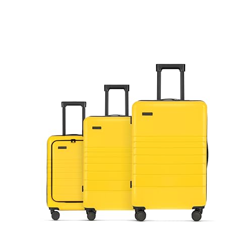 ETERNITIVE - Hartschalenkoffer Set I Leichter Rollkoffer aus ABS I Größe: 75,5 x 65,5 x 55 cm I Reisekoffer mit Rollen 360° I Koffer Handgepäck 40L 62,5L 96L I Trolley mit TSA-Schloss I Gelb ETERNITIVE - Hartschalenkoffer Set I Leichter Rollkoffer aus ABS I Größe: 75,5 x 65,5 x 55 cm I Reisekoffer mit Rollen 360° I Koffer Handgepäck 40L 62,5L 96L I Trolley mit TSA-Schloss I Gelb von ETERNITIVE