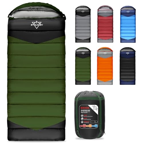 ETGLCOZY 0-Grad-Winterschlafsäcke für Erwachsene, kaltes Wetter, kompakt, leicht, 4-Jahreszeiten-Camping-Schlafsäcke für Kinder, Mädchen, Jungen, mit Zugschlauch, 85,1 cm breit, passend für bis zu 1,8 ETGLCOZY 0-Grad-Winterschlafsäcke für Erwachsene, kaltes Wetter, kompakt, leicht, 4-Jahreszeiten-Camping-Schlafsäcke für Kinder, Mädchen, Jungen, mit Zugschlauch, 85,1 cm breit, passend für bis zu 1,8 von ETGLCOZY