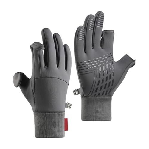 Fingerlose Sport-Winterhandschuhe, Herren-Winterhandschuhe | Rutschfeste Handschuhe im fingerlosen Design – Laufausrüstung für kaltes Wetter, mit Fleece gefütterte Handschuhe zum Pendeln und Angeln von EUBEISAQI