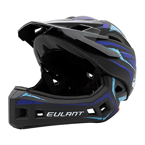 EULANT Fahrradhelm mit Kinnschutz für Jugendliche,Kinder Fullface Helm,BMX helme Jungen,Downhill Helm Mädchen,MTB Integralhelm Con EIN-Knopf-Entfernen Kinnschutz & Hinterer Einsteller von EULANT