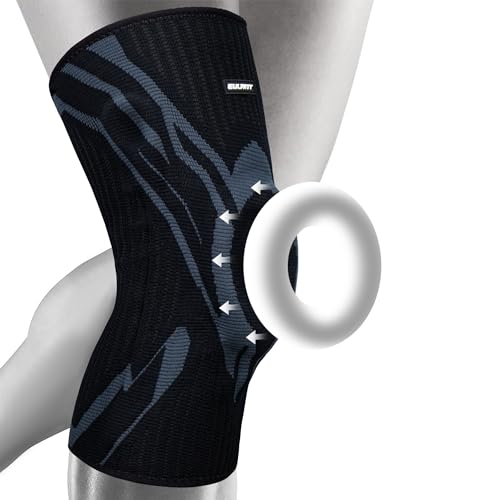 EULANT Kompression Kniebandage mit Patella Gel Pads und 2 Seitenfederstabilisatoren,Hochelastische Kniestütze für Männer & Frauen,Knee Support für Laufen Radfahren Nordic Walking Arthritis von EULANT