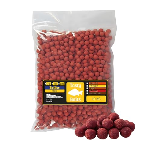 Köstliche Köder Erdbeere Boilie 20mm - 10 Kg Beutel - Hochwertiger Karpfenköder - Unwiderstehlich für Karpfen - Geeignet für jedes Wasser - Ideal für Lange und Kurze Sitzungen! von EUROCATCH