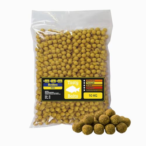 Tasty Köder Ananas Boilie 20mm - 10 Kg Tasche - Hochwertiger Karpfenköder - Unwiderstehlich für Karpfen - Geeignet für jedes Wasser - Ideal für lange und kurze Sitzungen! von EUROCATCH