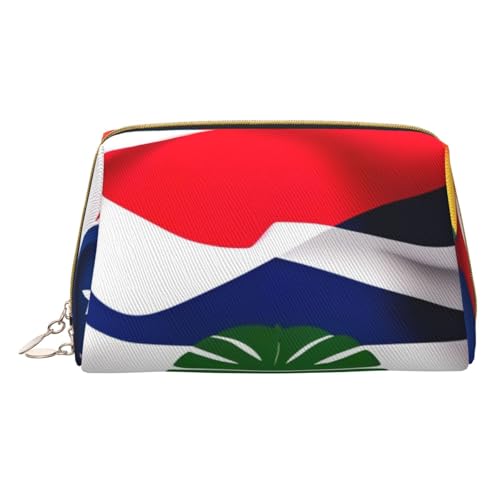 Kosmetiktasche aus Leder mit Costa Rica-Flagge, tragbar, vielseitig, mit Reißverschluss, Make-up-Tasche für Damen, Toilettenartikel und Beauty-Essentials, weiß, Einheitsgröße von EUZLKDXU