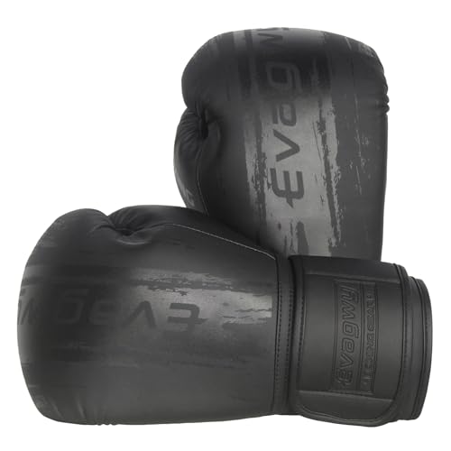 EVAGWY Boxhandschuhe für Männer und Frauen, Profi-Training, Sparring, geeignet für Boxen, Kickboxen, MMA-Kämpfe, schwere Boxsack-Handschuhe, Workout-Handschuhe für Boxen, Muay Thai (Schwarz, 340 g) von EVAGWY